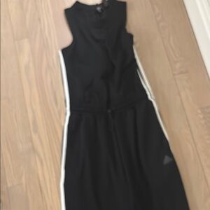 Adidas Black Jumpsuit with White Stripes